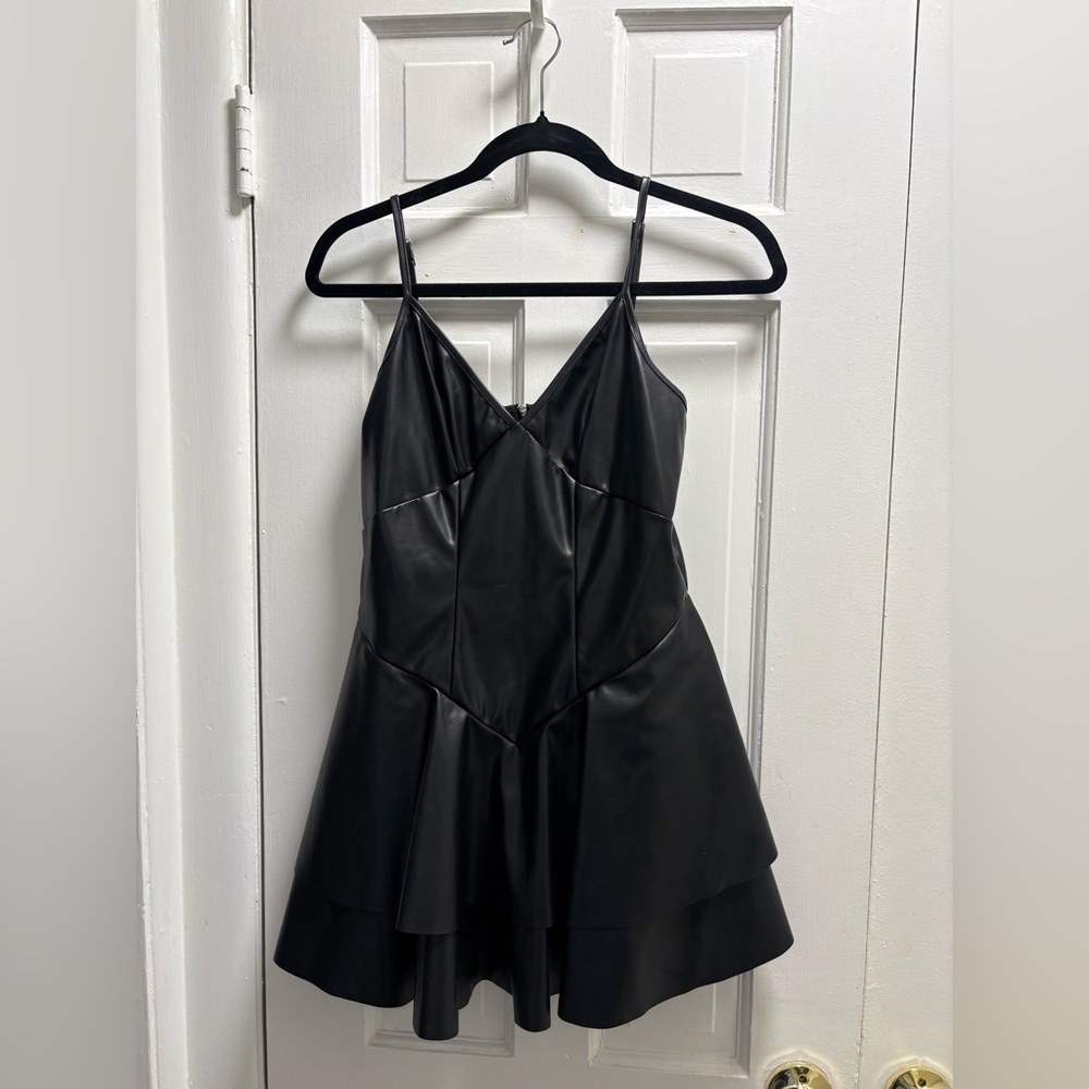 Black Faux Leather Dress